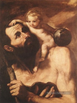 St Christopher Tenebrism Jusepe de Ribera Peinture à l'huile